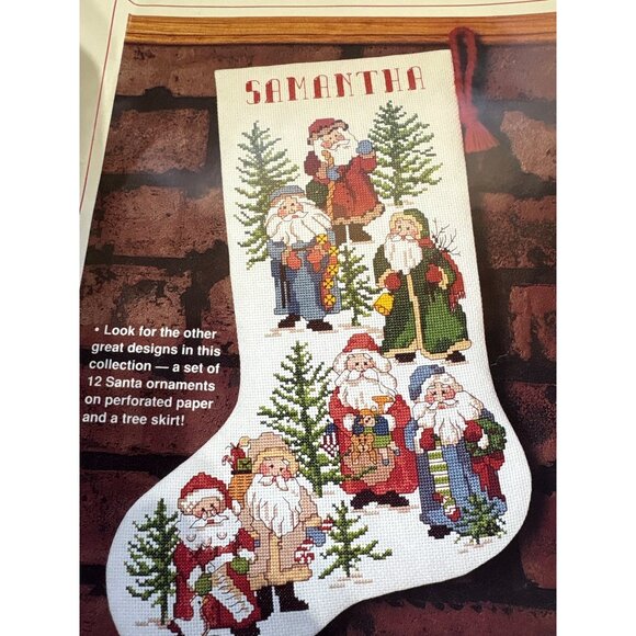 Old-Fashioned Santas Stocking Cross Stitch Kit 16" Sunset Counted Set - Picture 2 of 5
